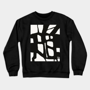 Abstract, Art, Abstract print, Black, White, Modern art, Wall decor Crewneck Sweatshirt